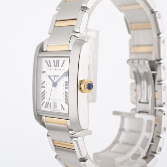Cartier Tank Francaise 2302 Large 18k Yellow Gold/Steel 28x32mm Automatic Watch - Picture 5 of 13